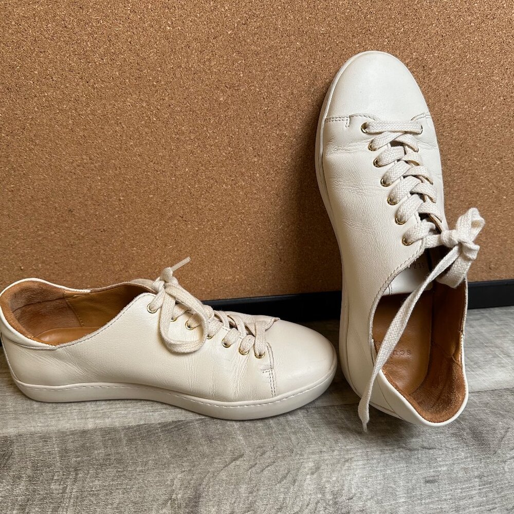 Sézane Jack Trainers Sneakers in Smooth Ecru Cream Size EU 37 / US 6.5